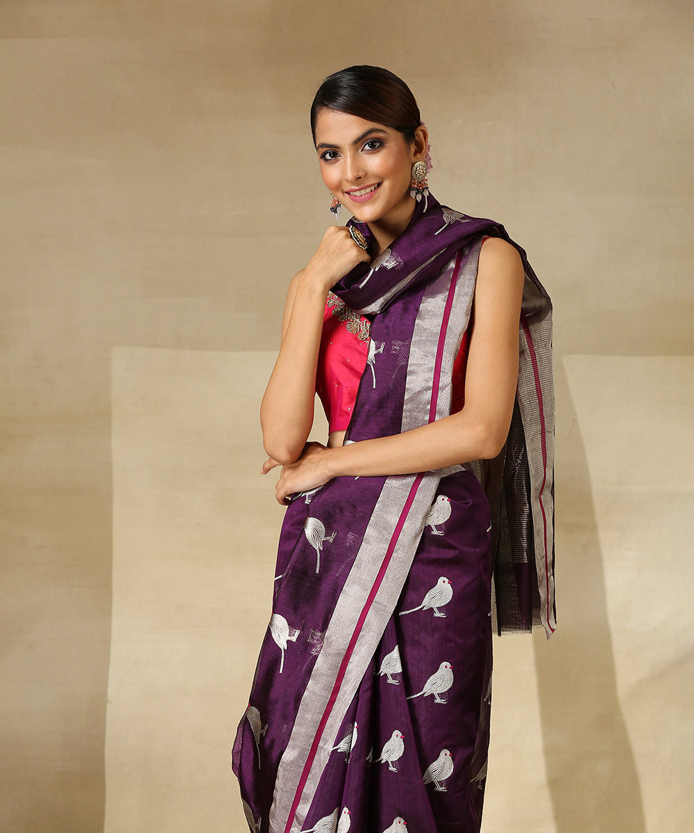 Handloom_Purple_Pure_Silk_Chanderi_Saree_With_Eknaliya_Bird_Motifs__WeaverStory_01
