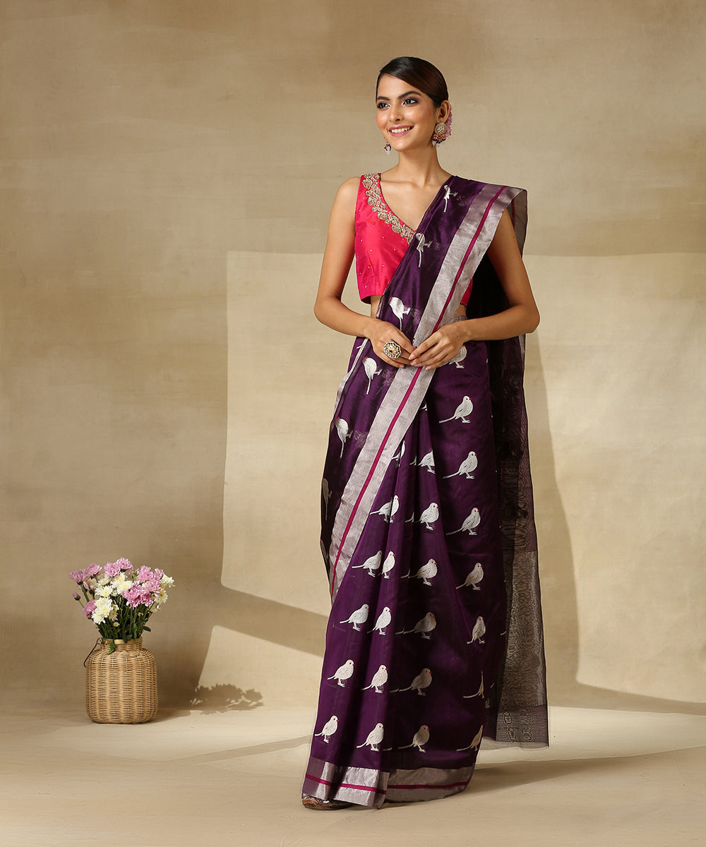 Handloom_Purple_Pure_Silk_Chanderi_Saree_With_Eknaliya_Bird_Motifs__WeaverStory_02