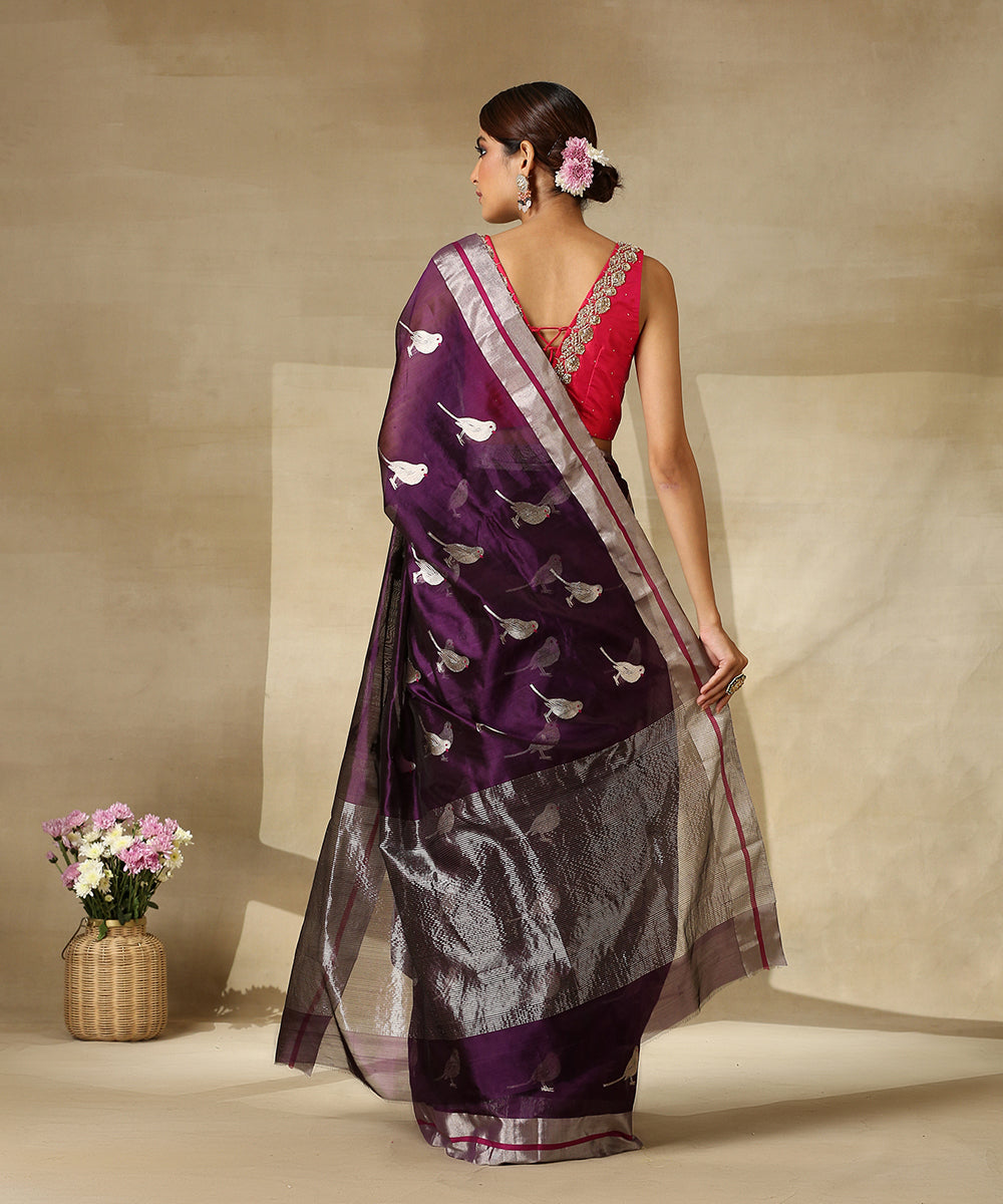 Handloom_Purple_Pure_Silk_Chanderi_Saree_With_Eknaliya_Bird_Motifs__WeaverStory_03