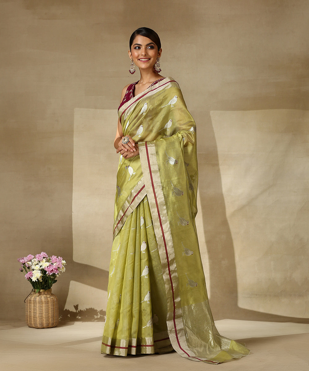 Fresh_Green_Handloom_Pure_Silk_Chanderi_Saree_With_Bird_Motifs_WeaverStory_02