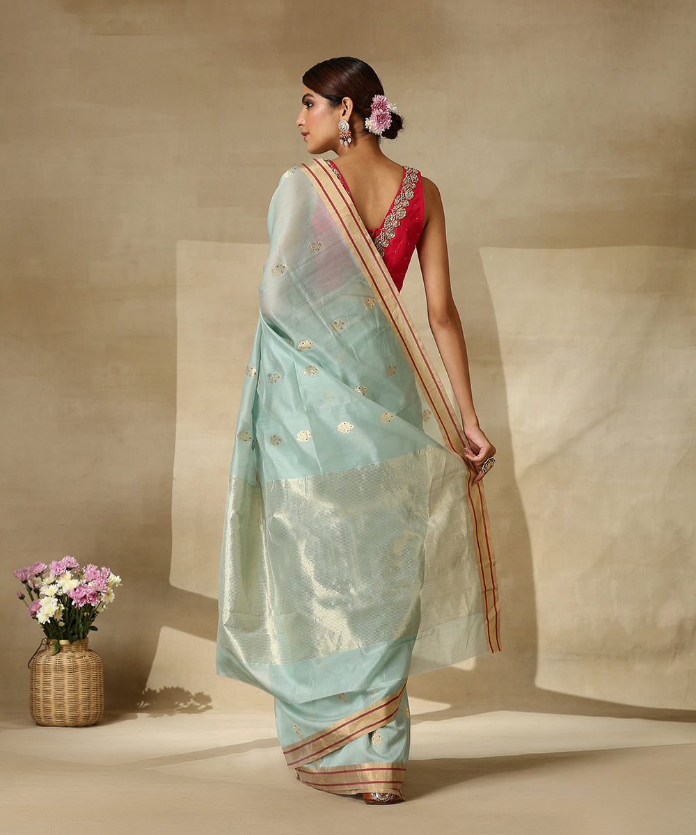 Handloom_Powder_Blue_Cotton_Silk_Chanderi_Saree_With_Gold_Zari_Booti_WeaverStory_03