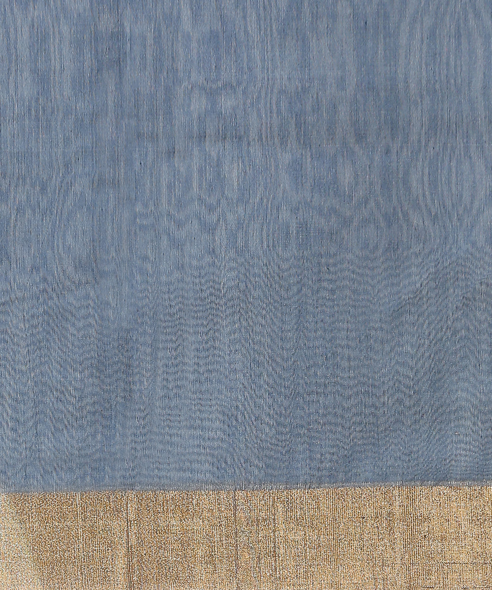 Blue_Handloom_Cotton_Silk_Chanderi_Saree_With_Gold_And_Silver_Zari_Fish_Motifs_WeaverStory_05