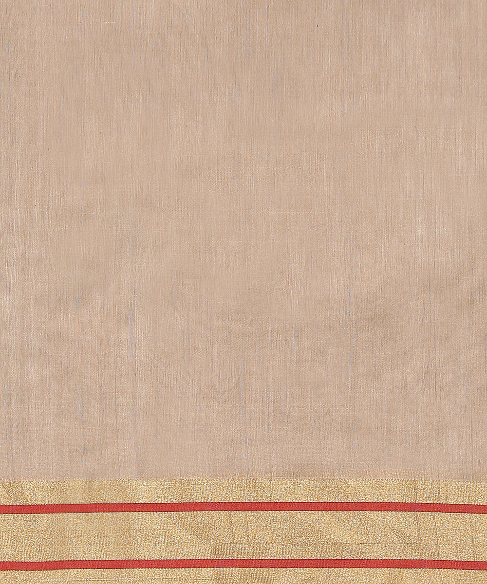 Handloom_Brown_Cotton_Silk_Chanderi_Saree_With_Gold_Zari_Booti_WeaverStory_05