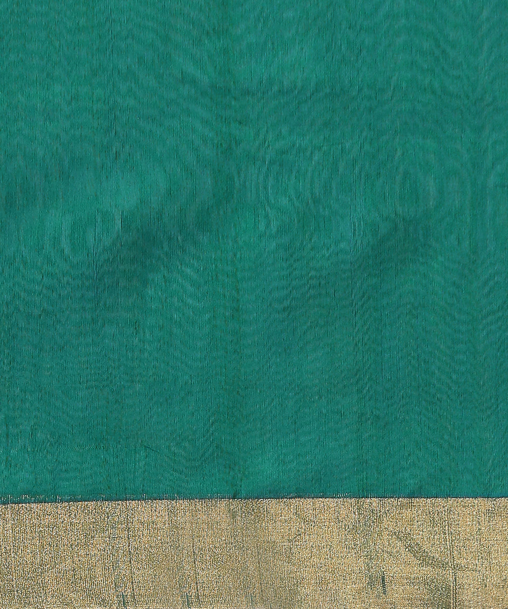 Handloom_Peacock_Blue_Cotton_Silk_Chanderi_Saree_With_Gold_And_Silver_Zari_Fish_Motifs_WeaverStory_05