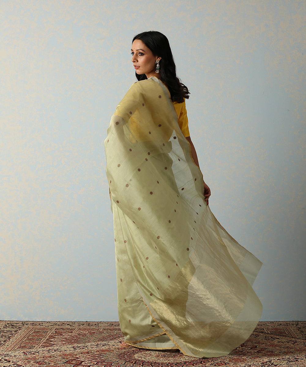 Pista_Green_Handloom_Cotton_Silk_Banarasi_Saree_With_Flower_Motifs_WeaverStory_03