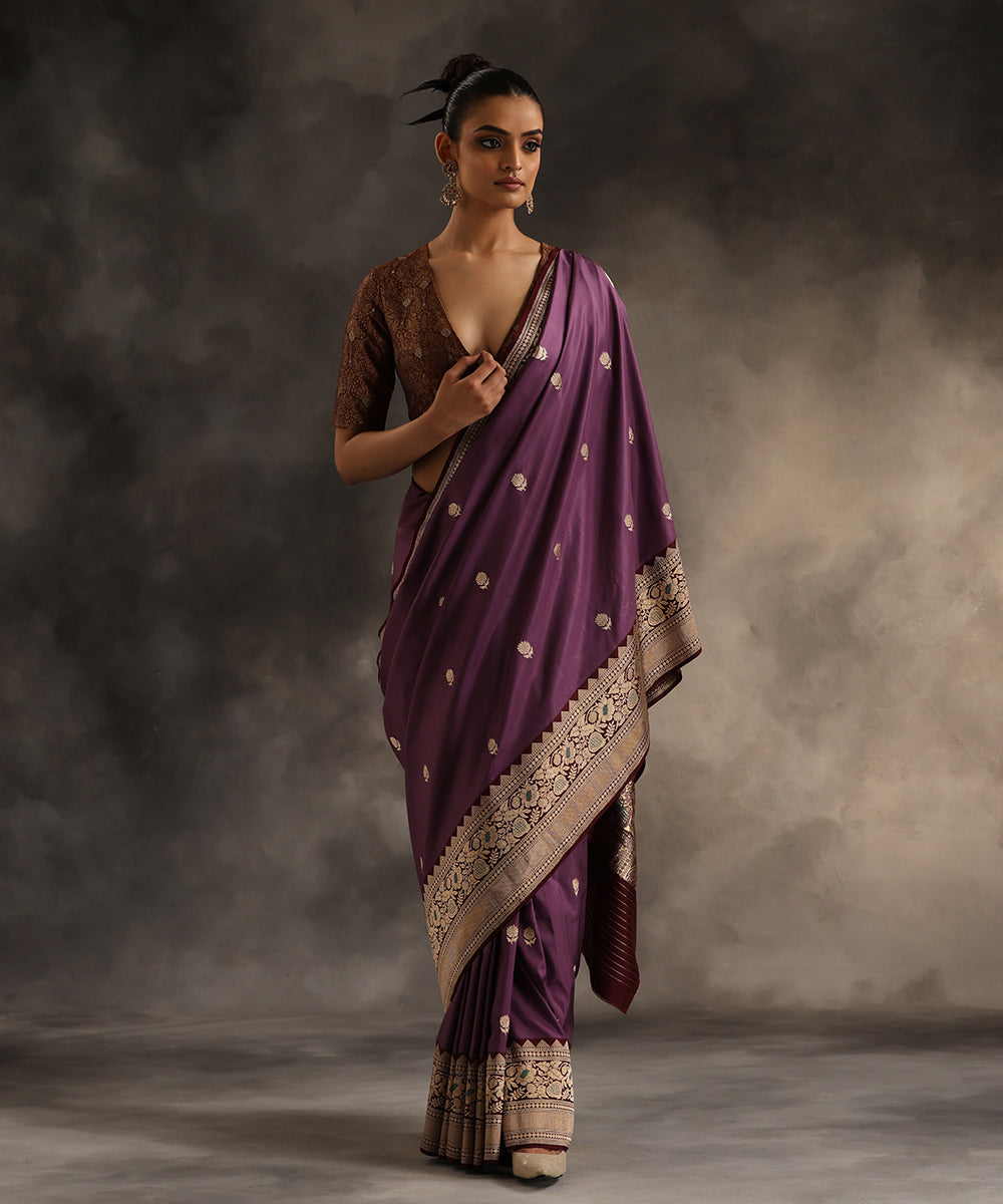 Handloom_Purple_Pure_Katan_Silk_Banarasi_Saree_With_Kadhwa_Border_WeaverStory_02