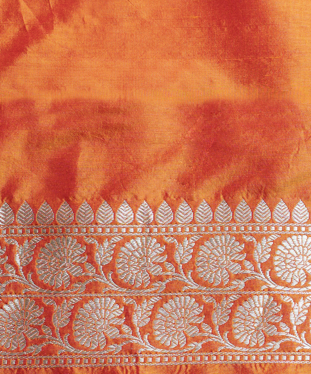 Handloom_Orange_And_Yellow_Pure_Katan_Silk_Banarasi_Saree_With_All_Over_Booti_WeaverStory_05