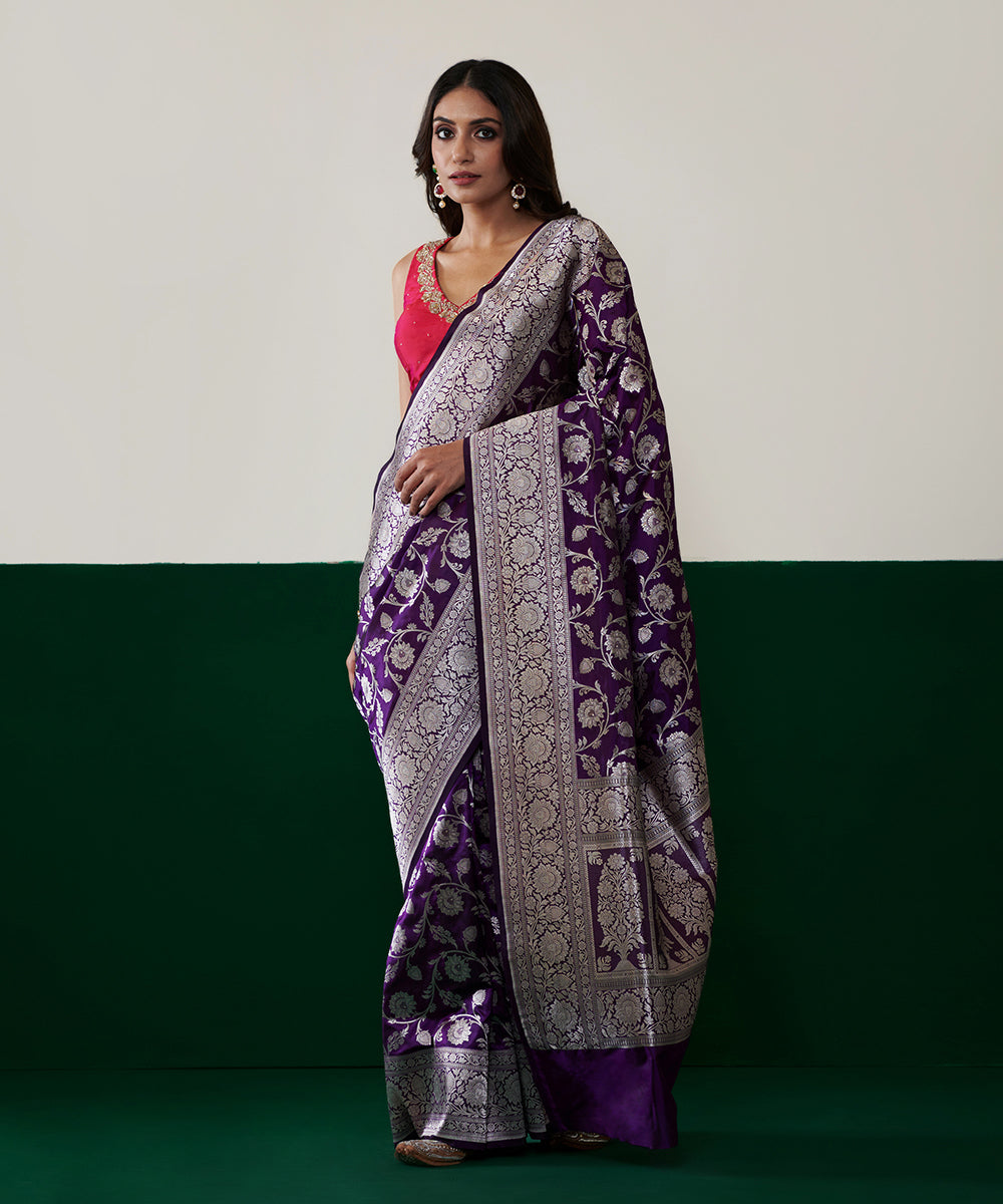 Handloom_Purple_Pure_Katan_Silk_Banarasi_Saree_With_Cutwork_Booti_WeaverStory_02