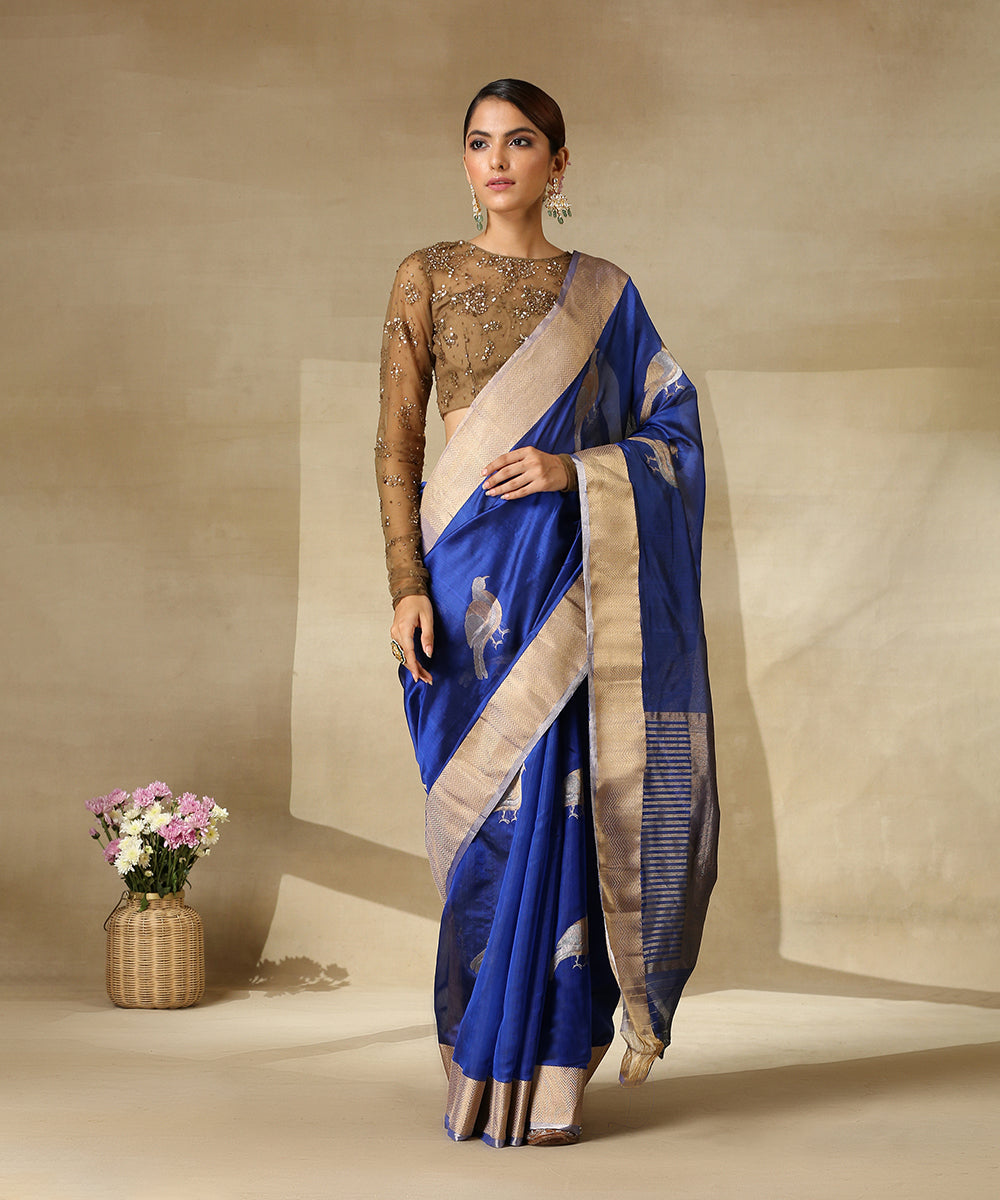Royal_Blue_Handloom_Pure_Chanderi_Silk_Saree_With_Eknaliya_Bird_Motifs__WeaverStory_02