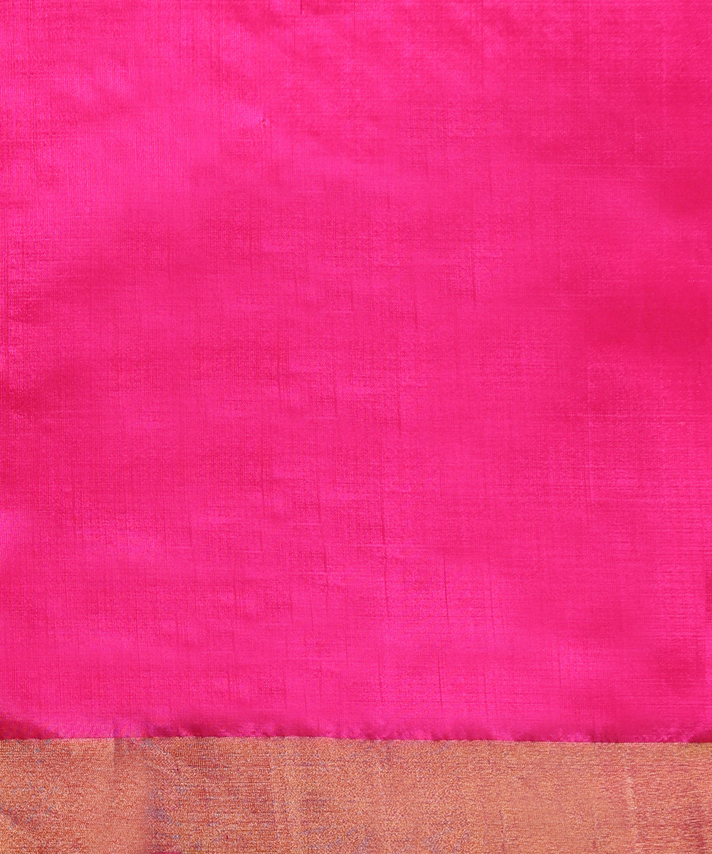 Handloom_Hot_Pink_Pure_Silk_Chanderi_Saree_With_Zari_Booti_WeaverStory_05