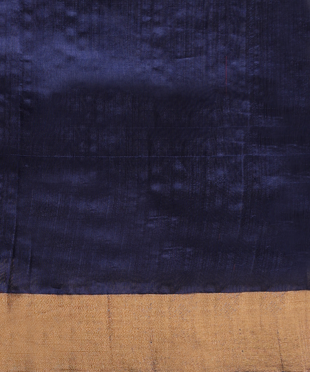 Blue_Handloom_Pure_Silk_Chanderi_Saree_With_Asharfi_Booti_WeaverStory_05