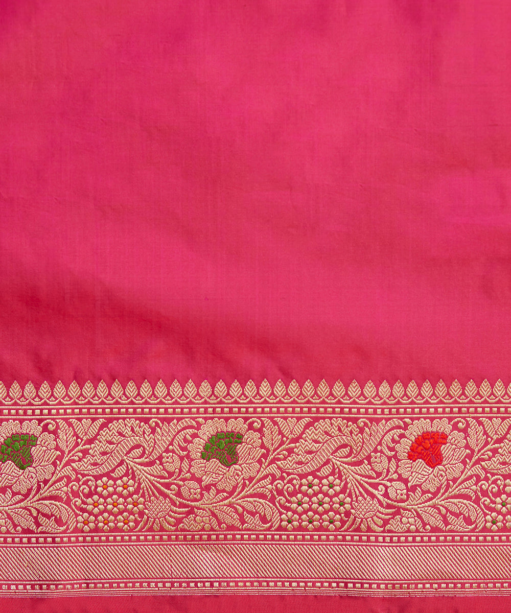 Handloom_Hot_Pink_Pure_Katan_Silk_Banarasi_Saree_With_Meenakari_Jaal_WeaverStory_06