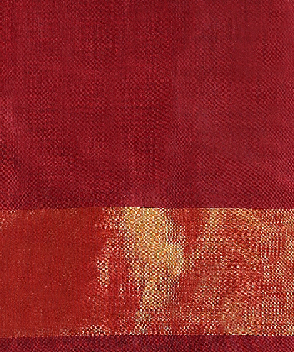 Handloom_Blue_Mulberry_Silk_Patola_Saree_With_Maroon_Pallu_And_Tissue_Border_WeaverStory_05