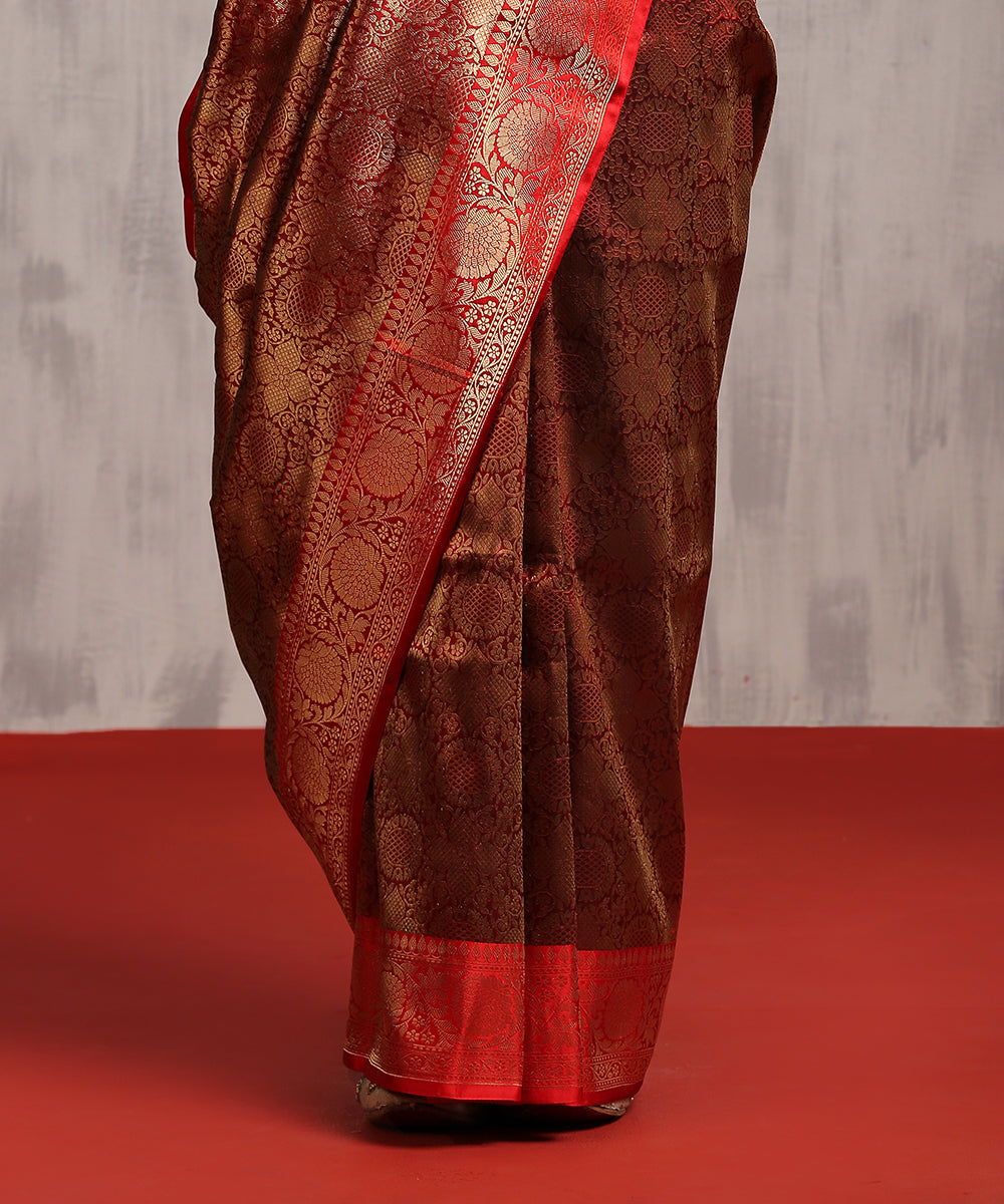 Handloom_Maroon_Pure_Katan_Silk_Kimkhab_Banarasi_Saree_With_Antique_Zari_WeaverStory_04