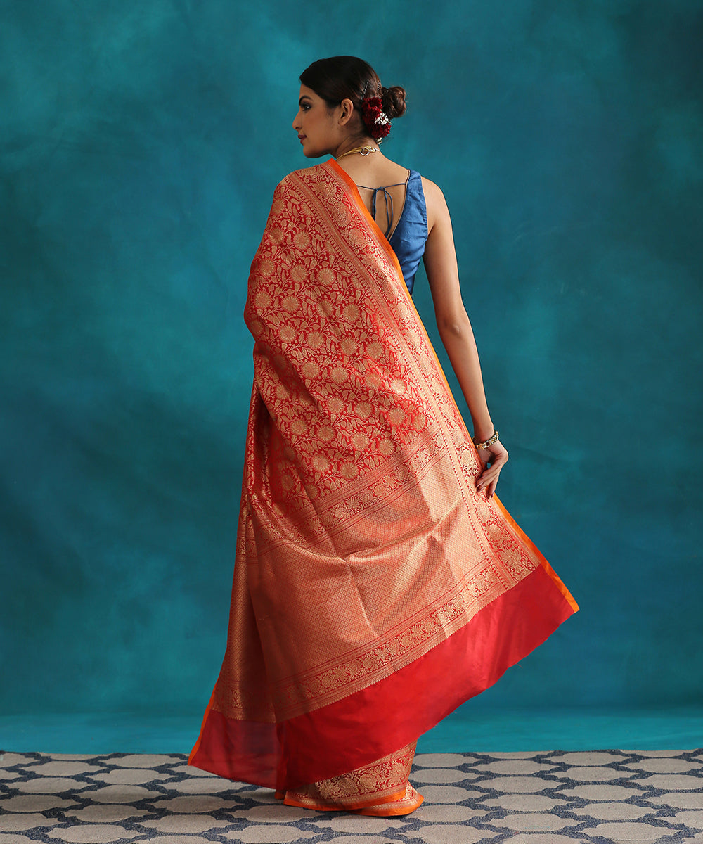 Red_Handloom_Pure_Katan_Silk_Banarasi_Saree_With_Gold_Zari_Work_WeaverStory_03