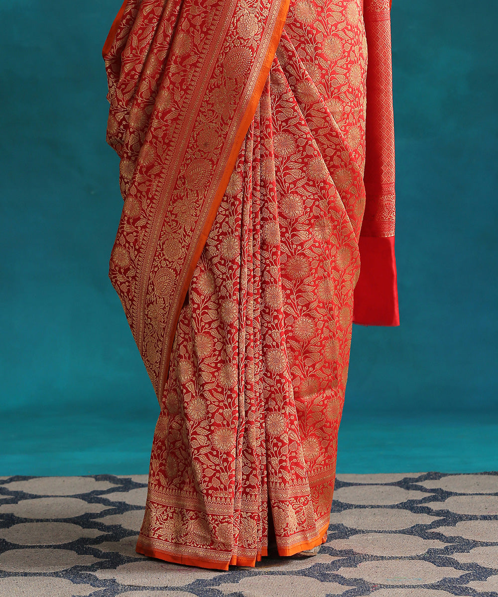 Red_Handloom_Pure_Katan_Silk_Banarasi_Saree_With_Gold_Zari_Work_WeaverStory_04