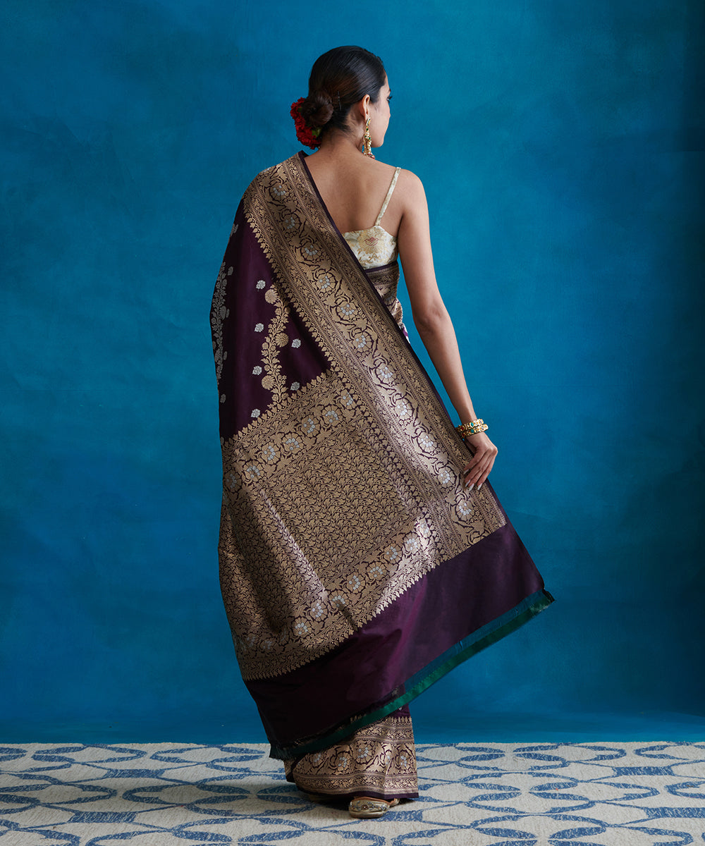 Purple_Handloom_Pure_Katan_Silk_Banarasi_Saree_With_Sona_Rupa_Aada_Jaal_WeaverStory_03