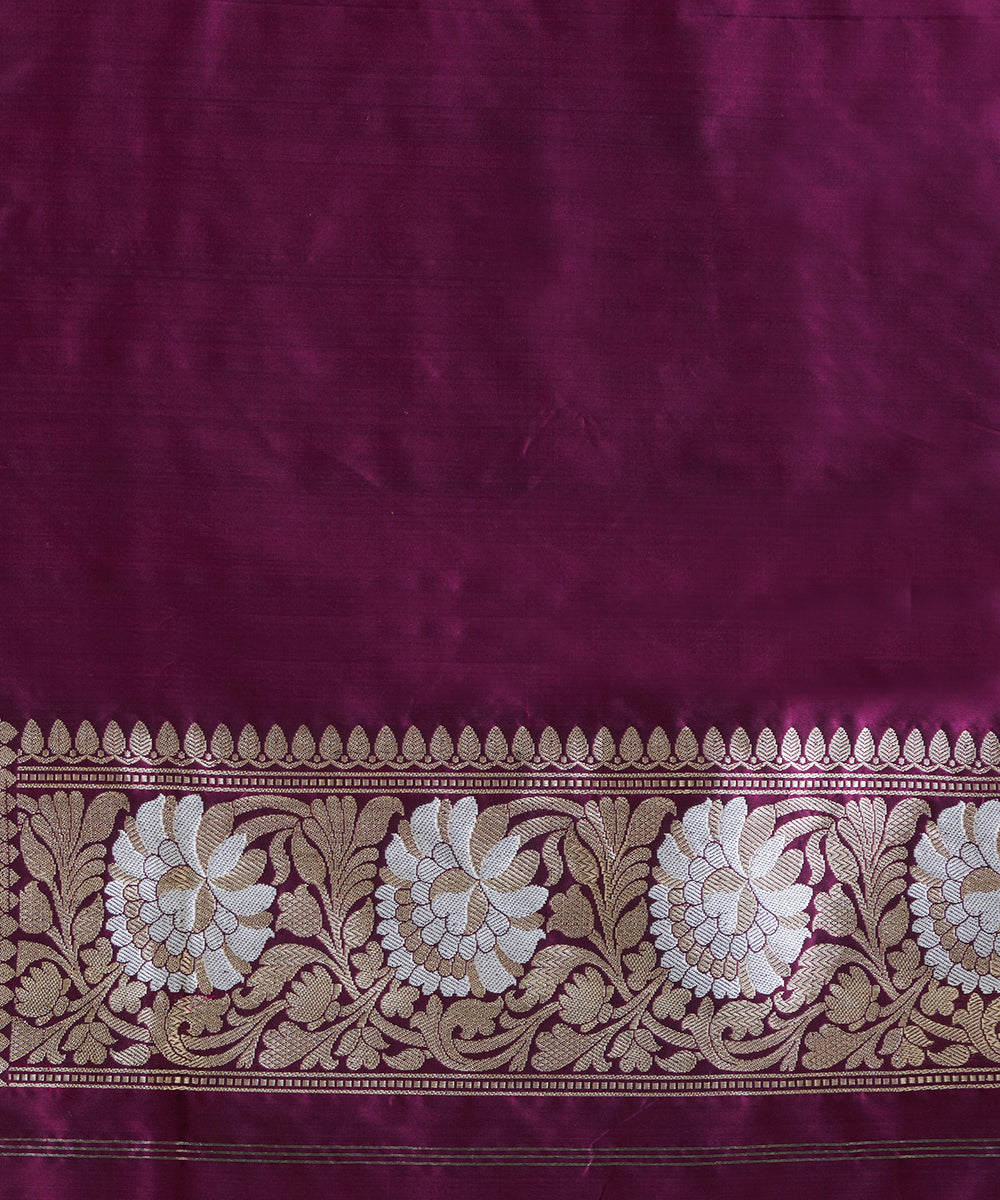 Handloom_Plum_Pure_Katan_Silk_Banarasi_Saree_With_Sona_Rupa_Aada_Jaal_WeaverStory_05