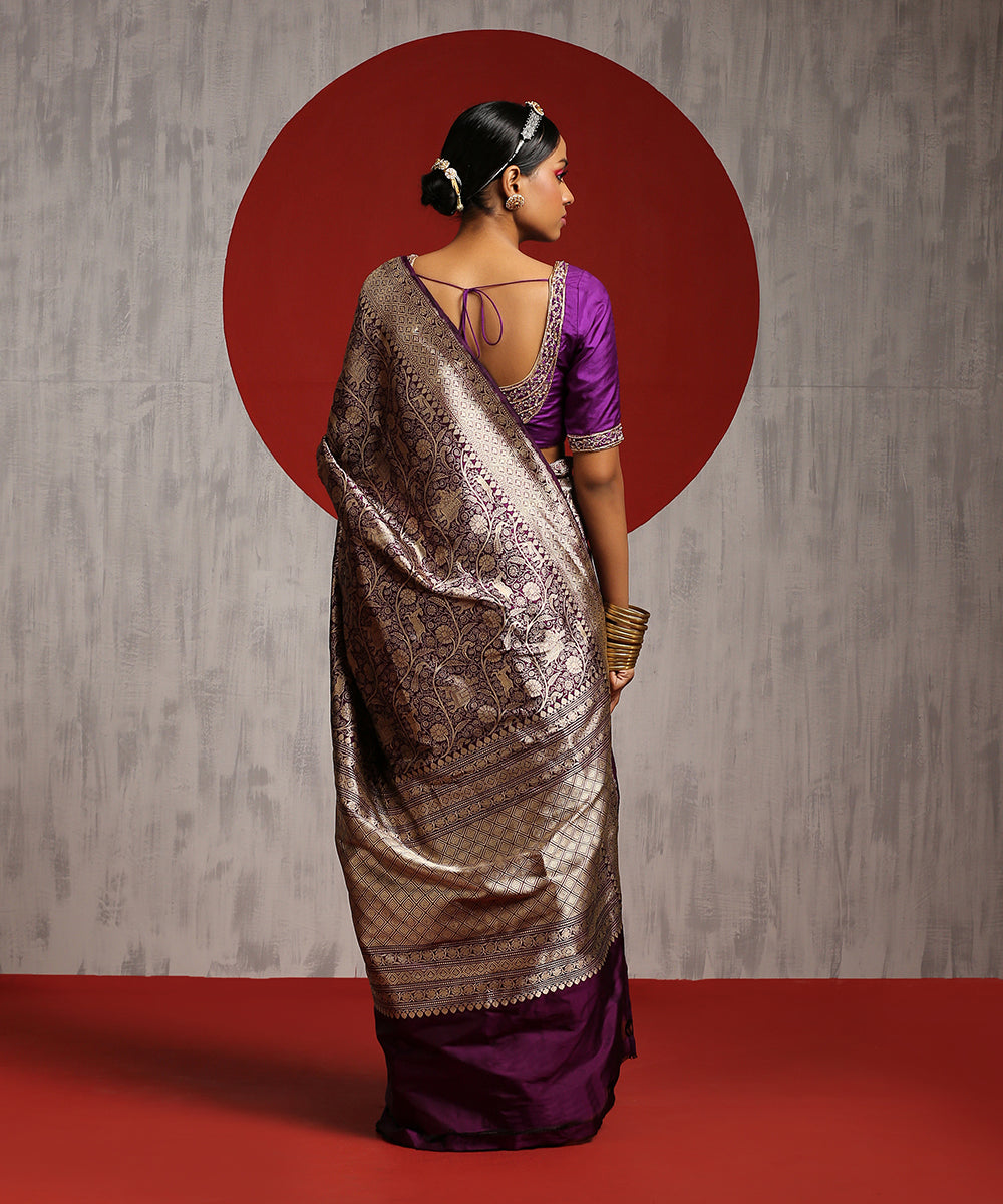 Handloom_Purple_Shikargah_Pure_Katan_Silk_Banarasi_Saree_WeaverStory_03