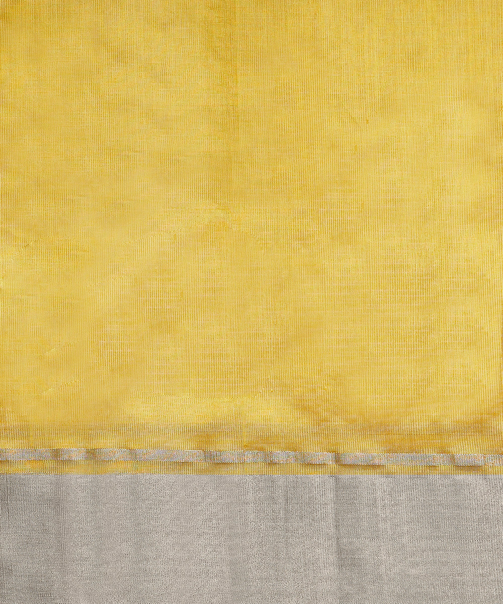 Handloom_Yellow_Tissue_Silk_Chanderi_Saree_With_Stripes_WeaverStory_05