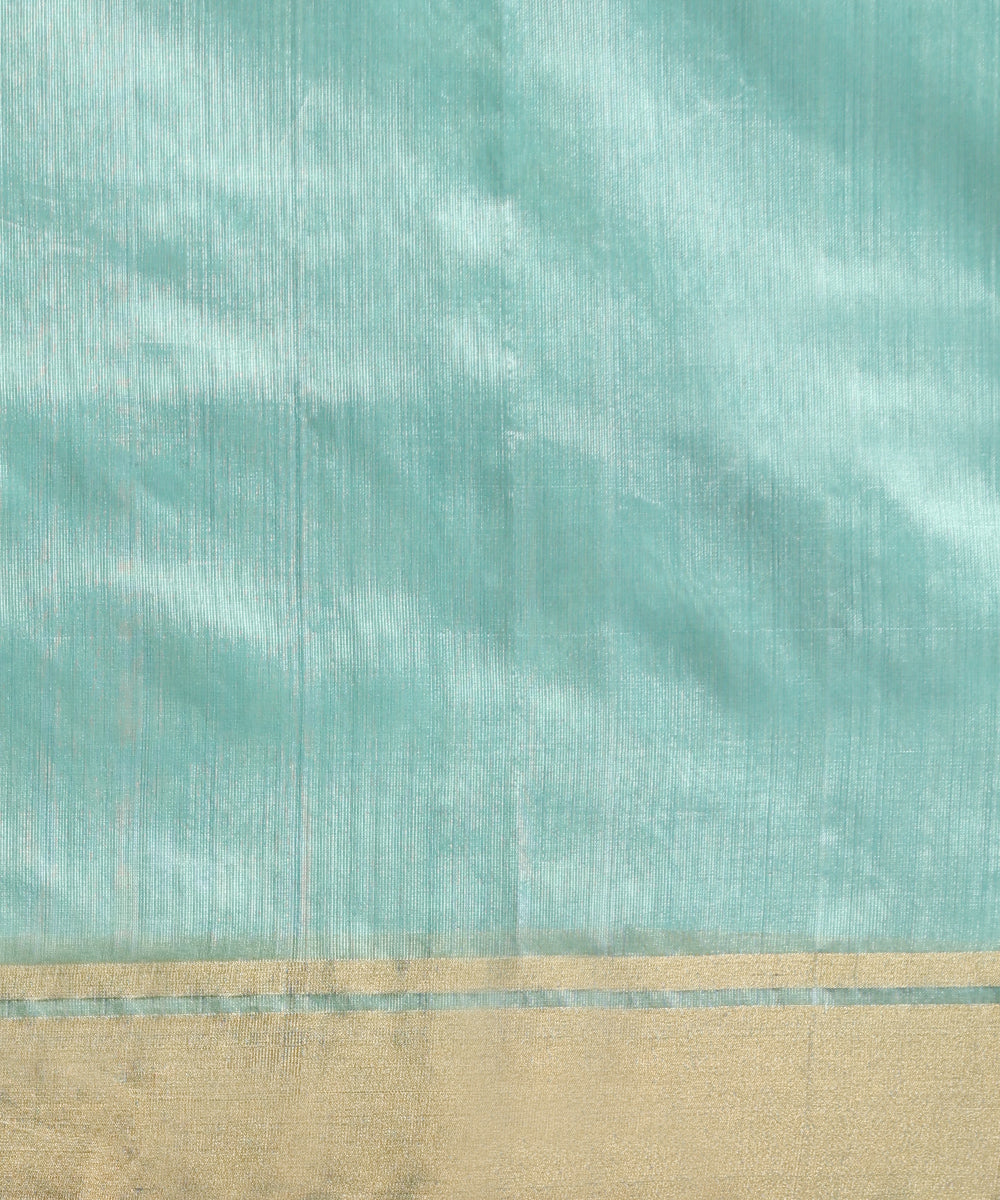 Handloom_Sea_Green_Pure_Chanderi_Silk_Saree_With_Gold_And_Silver_Zari_Bird_Motifs_WeaverStory_05