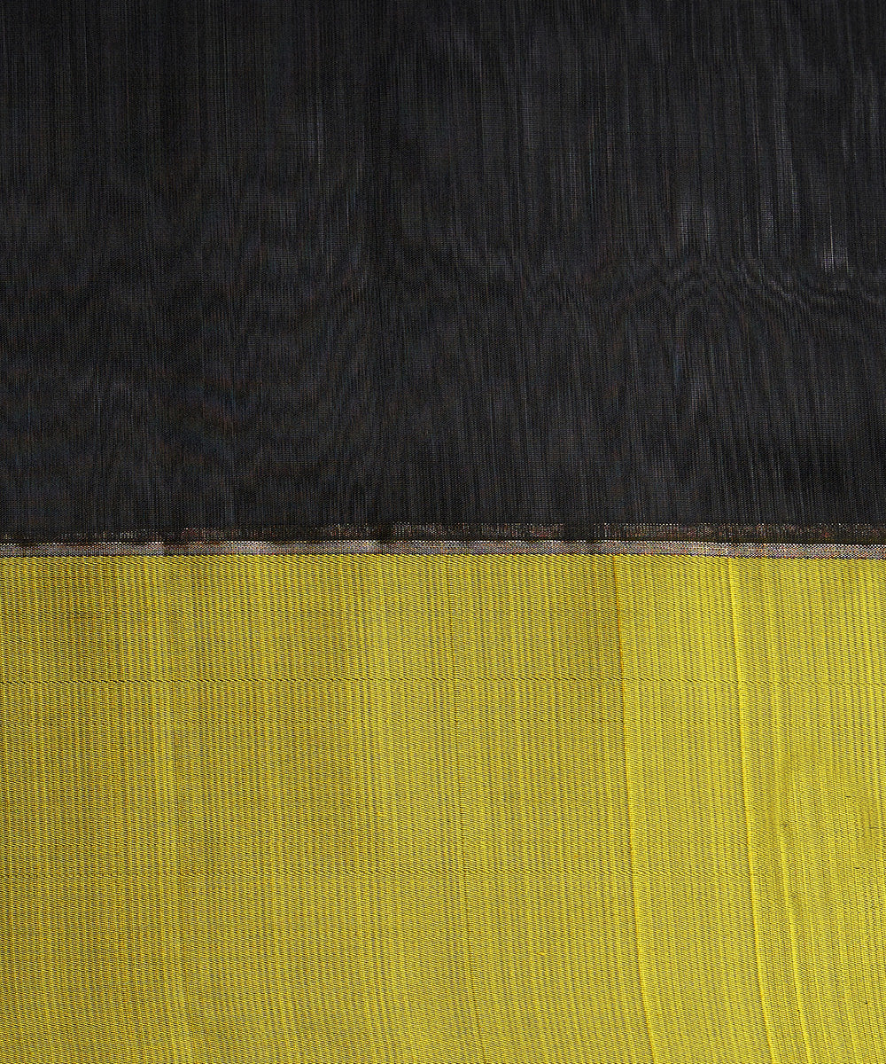 Dark_Black_Handloom_Pure_Chanderi_Silk_Saree_With_Mashroo_Border_WeaverStory_05