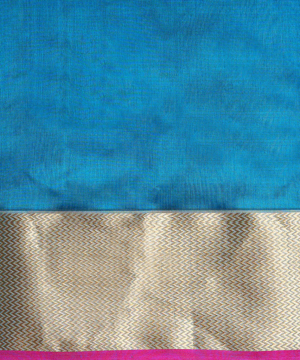 Handloom_Green_Pure_Chanderi_Silk_Saree_With_Nakshi_Border_WeaverStory_05