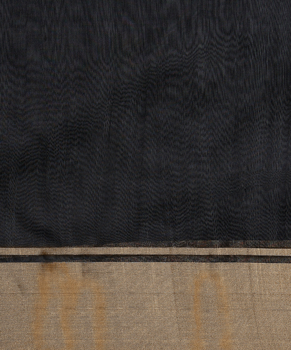 Black_Handloom_Pure_Chanderi_Silk_Saree_With_Meena_Booti_WeaverStory_05