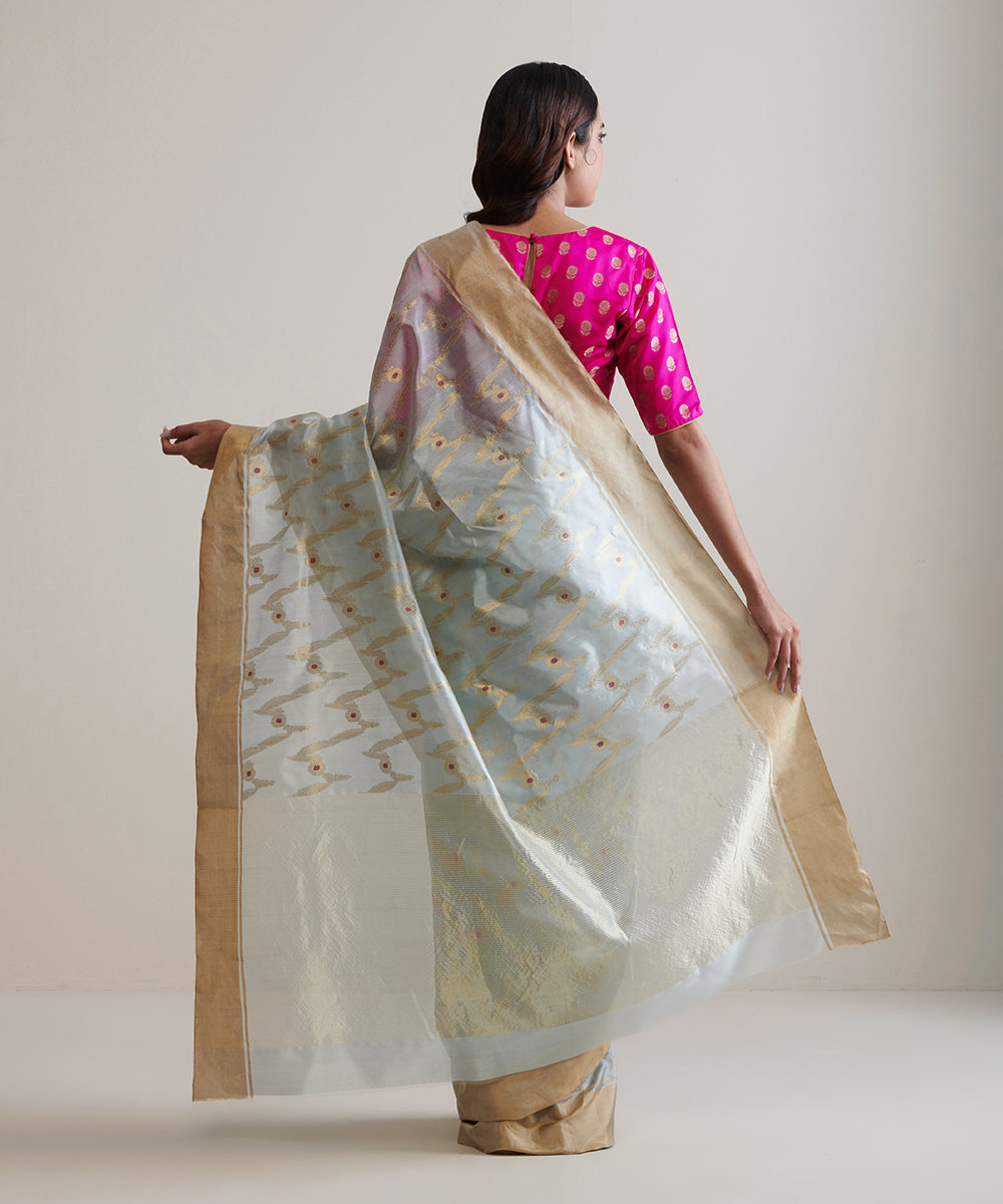 Powder_Blue_Handloom_Pure_Chanderi_Saree_Silk_With_Zari_Jaal_WeaverStory_03