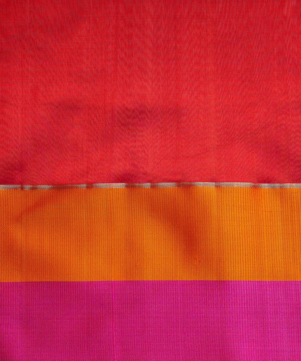 Red_Pure_Silk_Handloom_Pure_Chanderi_Silk_Saree_With_Mashroo_Border_And_Floral_Motifs_WeaverStory_05