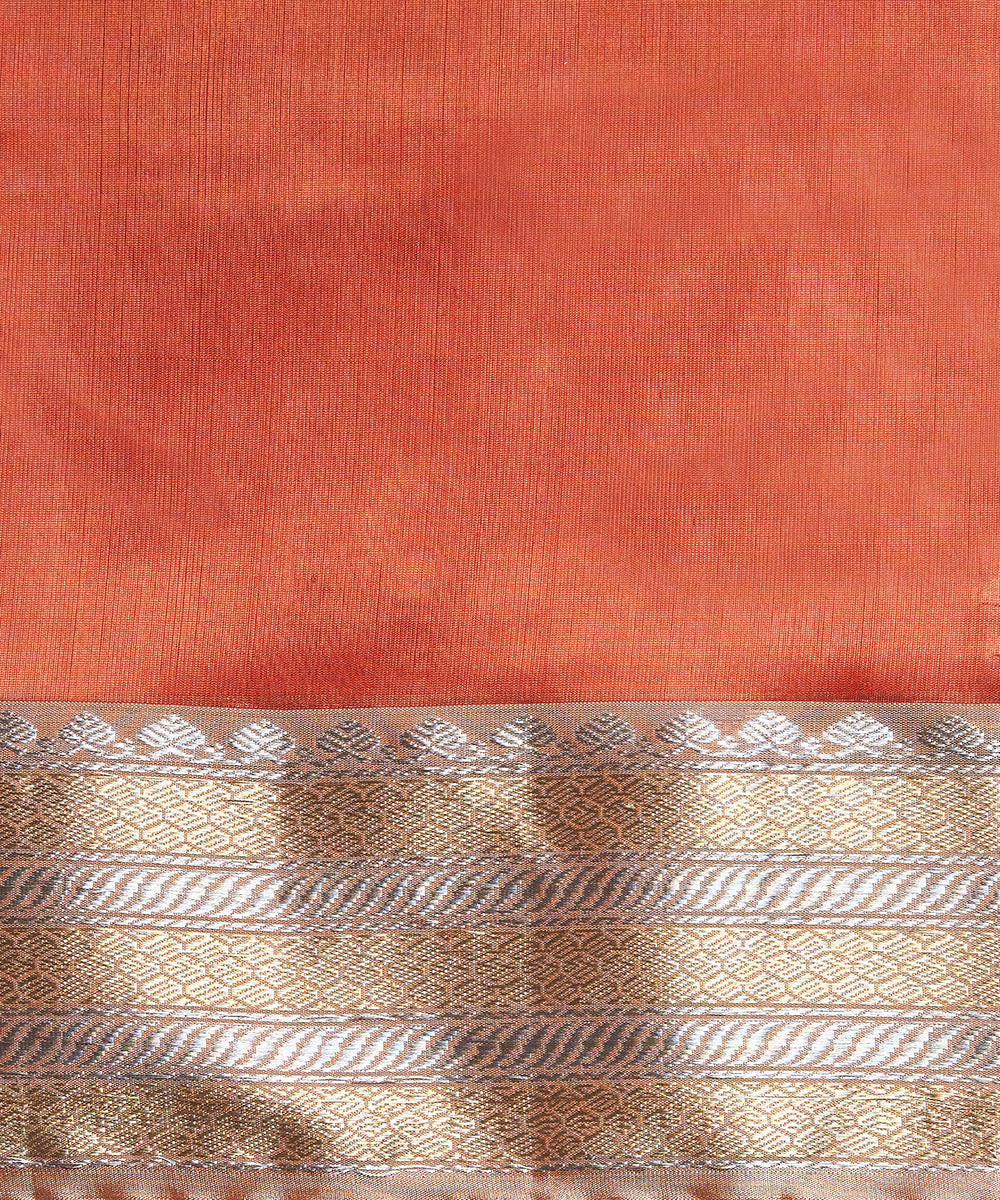 Handloom_Rust_Pure_Chanderi_Silk_Saree_With_Pomegranate_Motifs_WeaverStory_05