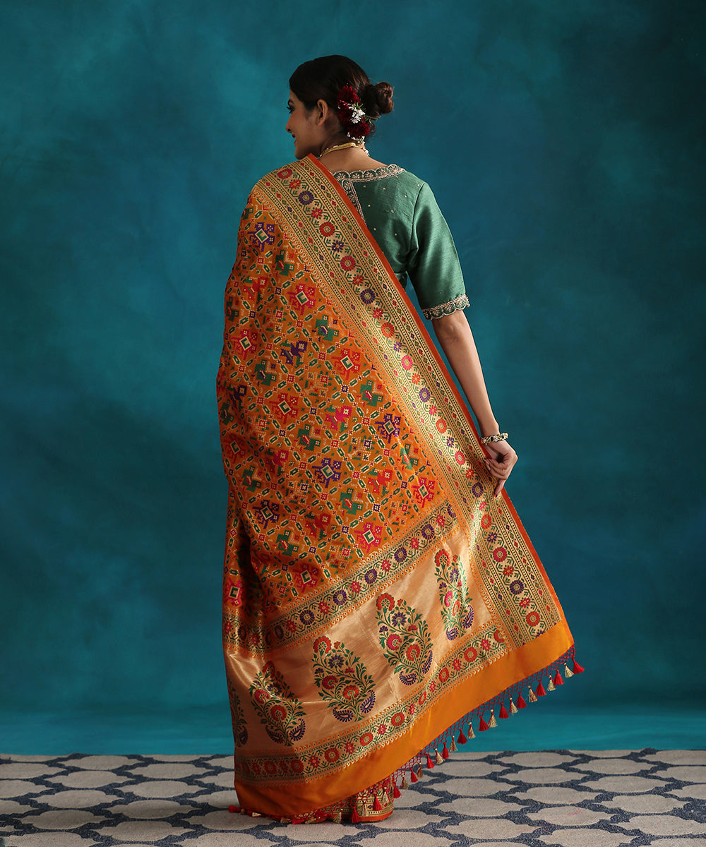 Mustard_Handloom_Pure_Silk_Tissue_Patola_Saree_With_Heavy_Meenakari_Border_WeaverStory_03