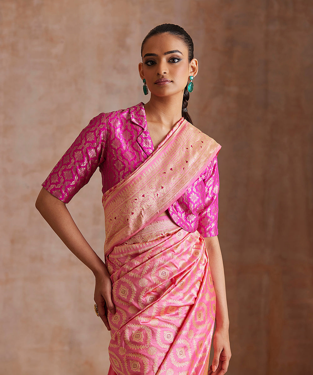 Handloom_Pink_Fuchsia_Pure_Katan_Silk_Banarasi_Saree_With_Meenakari_Jaal_WeaverStory_01