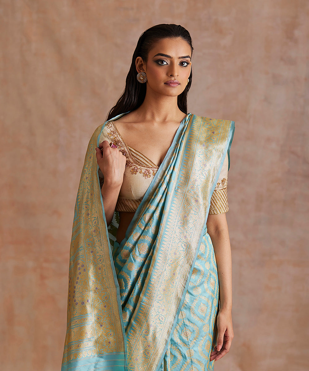 Dust_Blue_Handloom_Pure_Katan_Silk_Banarasi_Saree_With_Meenakari_Jaal_And_Border_WeaverStory_01