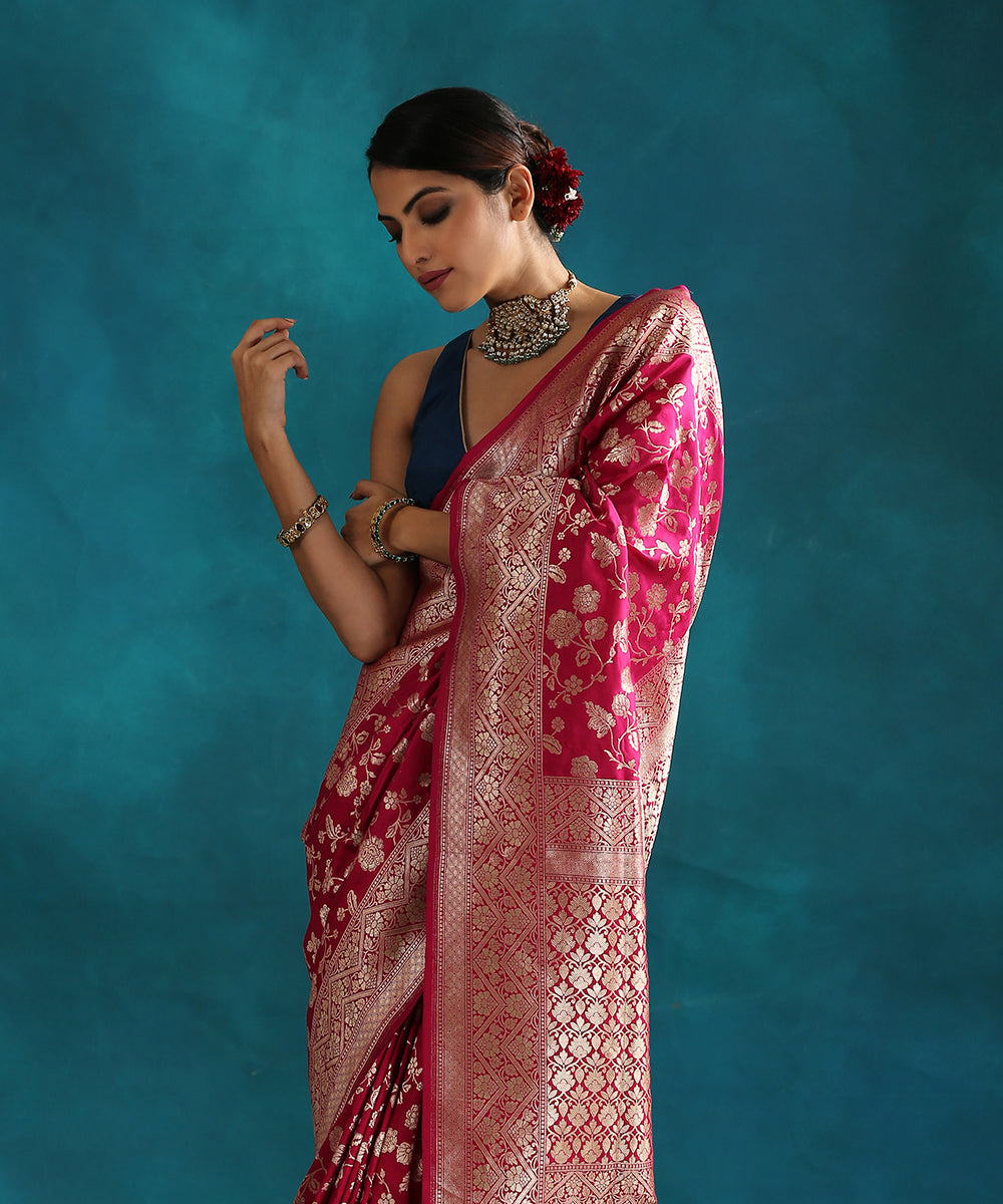 Handloom_Purple_Pure_Katan_Silk_Banarasi_Saree_With_Zari_Jaal_WeaverStory_01