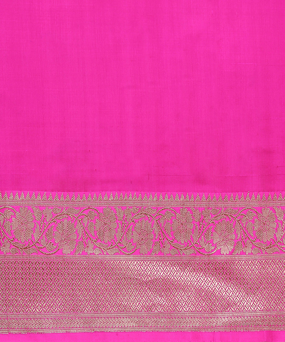 Handloom_Blue_Grey_Double_Shade_Tussar_Silk_Banarasi_Saree_With_Hot_Pink_Border_WeaverStory_05