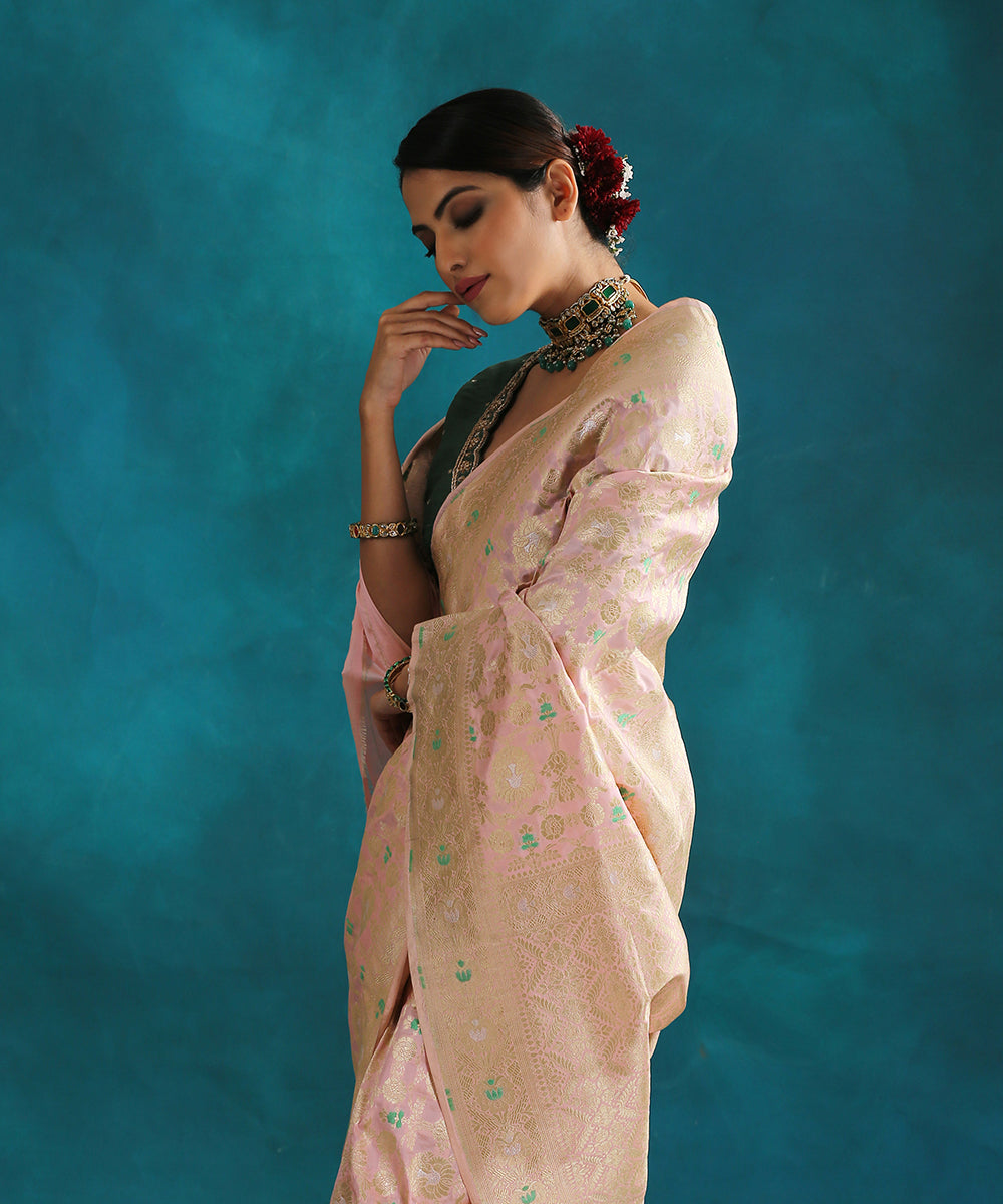 Handloom_Baby_Pink_Pure_Katan_Silk_Banarasi_Saree_With_Meenakari_WeaverStory_01
