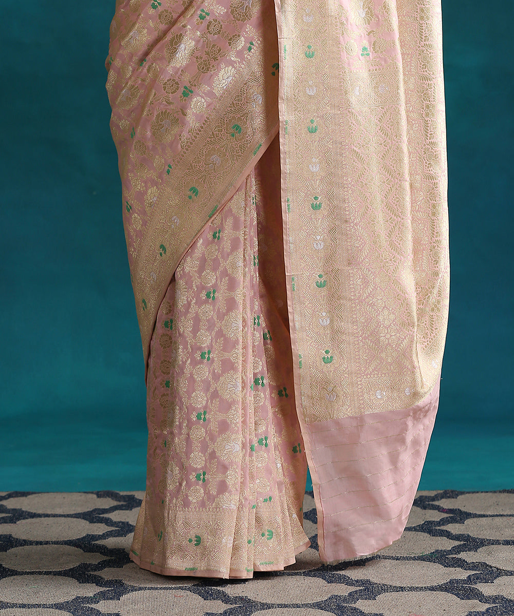 Handloom_Baby_Pink_Pure_Katan_Silk_Banarasi_Saree_With_Meenakari_WeaverStory_04