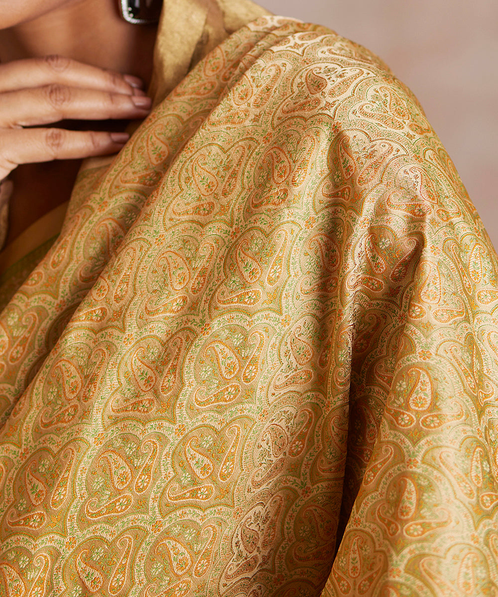 Mustard_Handloom_Pure_Katan_Silk_Reshmi_Tanchoi_Banarasi_Saree_WeaverStory_05