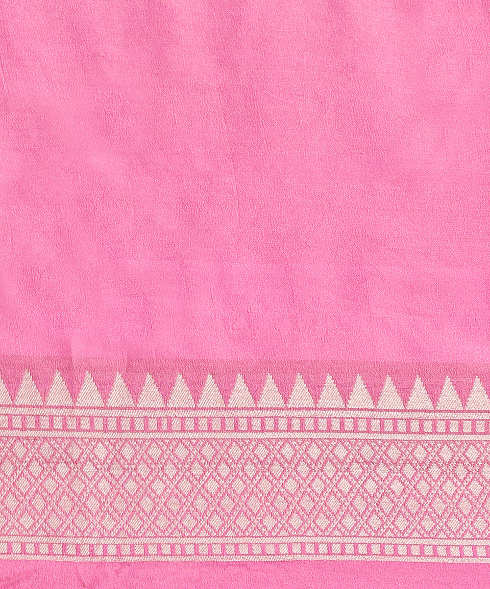 Orange_Handloom_Tussar_Georgette_Banarasi_Saree_With_Multi_Color_Meenakari_Border_WeaverStory_05