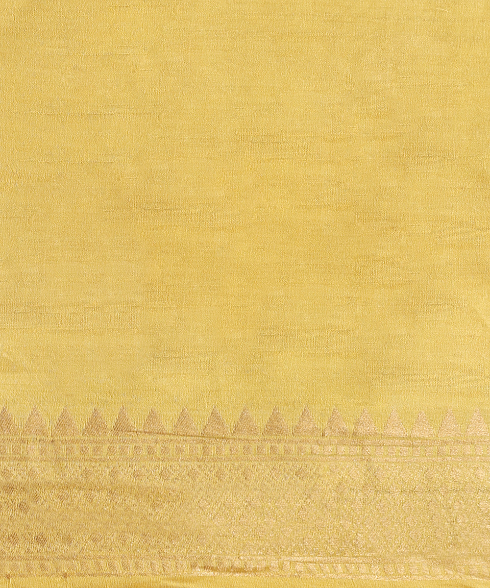 Handloom_Bright_Yellow_Tussar_Georgette_Banarasi_Saree_With_Multi_Color_Meenakari_Jaal_WeaverStory_05