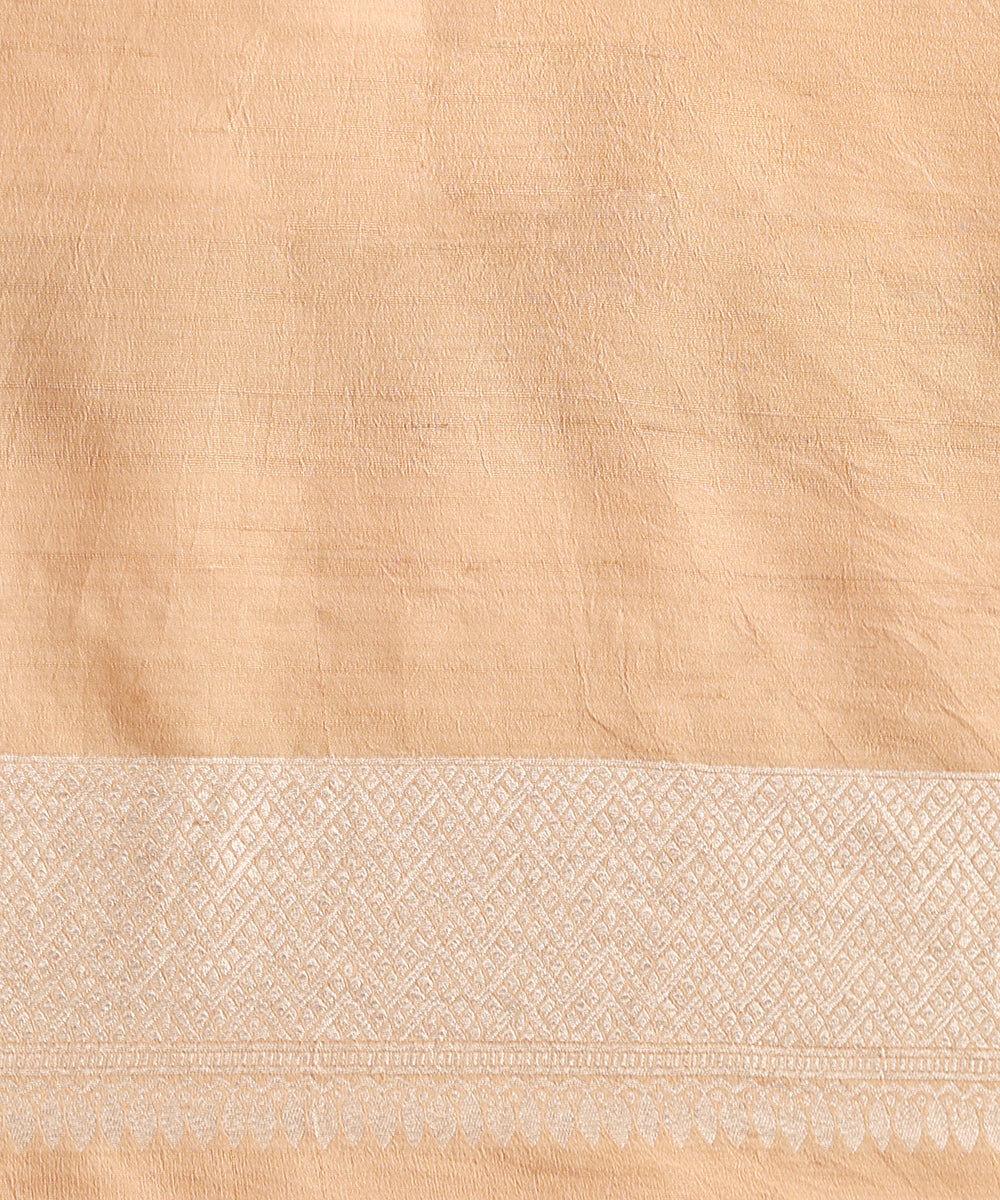 Tan_Handloom_Tussar_Georgette_Banarasi_Saree_With_Multi_Color_Meenakari_WeaverStory_05