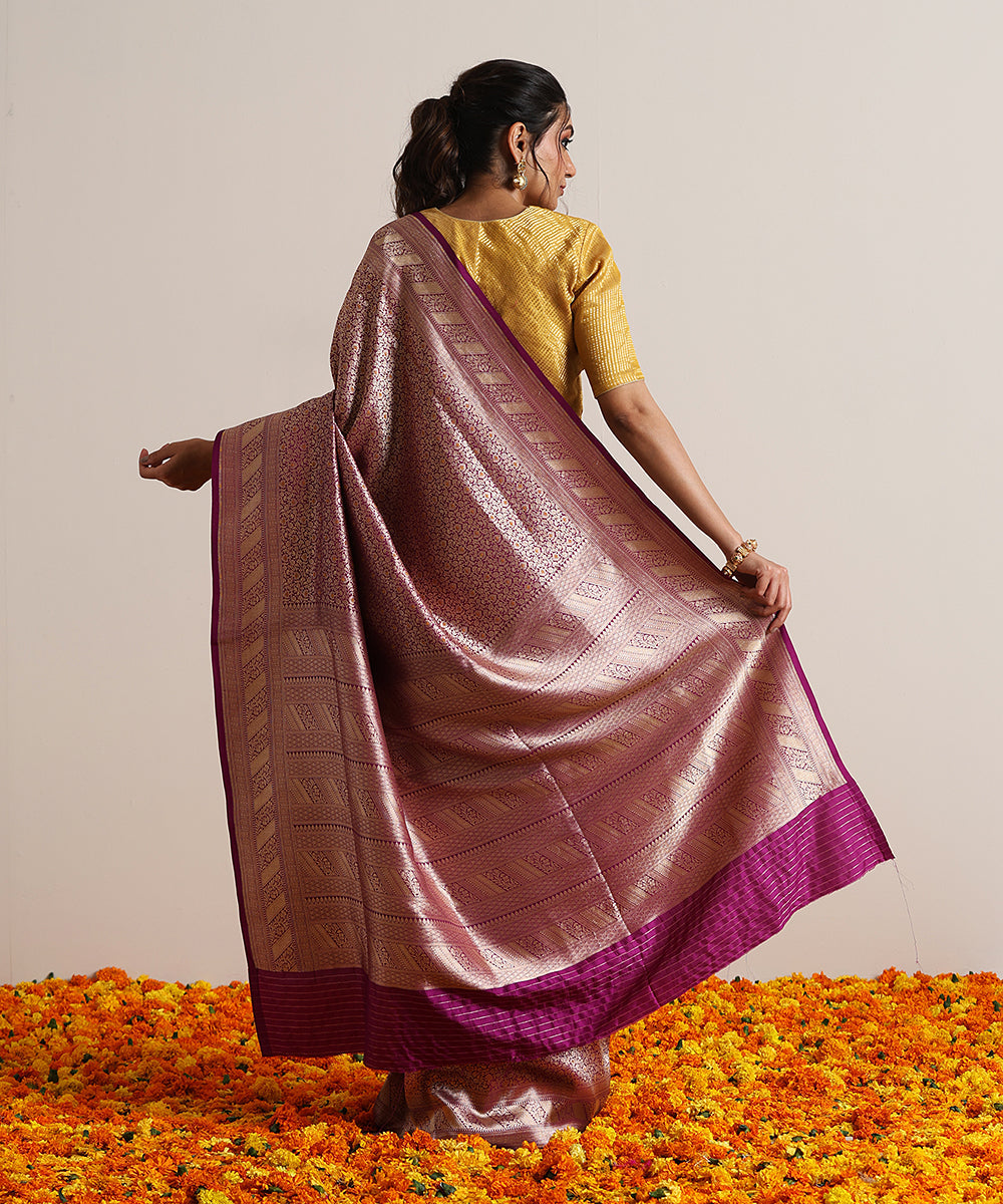 Handloom_Violet_Pure_Katan_Silk_Kimkhab_Banarasi_Saree_With_Meena_Booti_WeaverStory_03