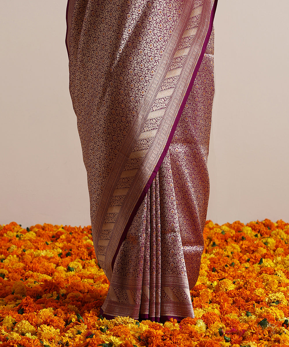 Handloom_Violet_Pure_Katan_Silk_Kimkhab_Banarasi_Saree_With_Meena_Booti_WeaverStory_04