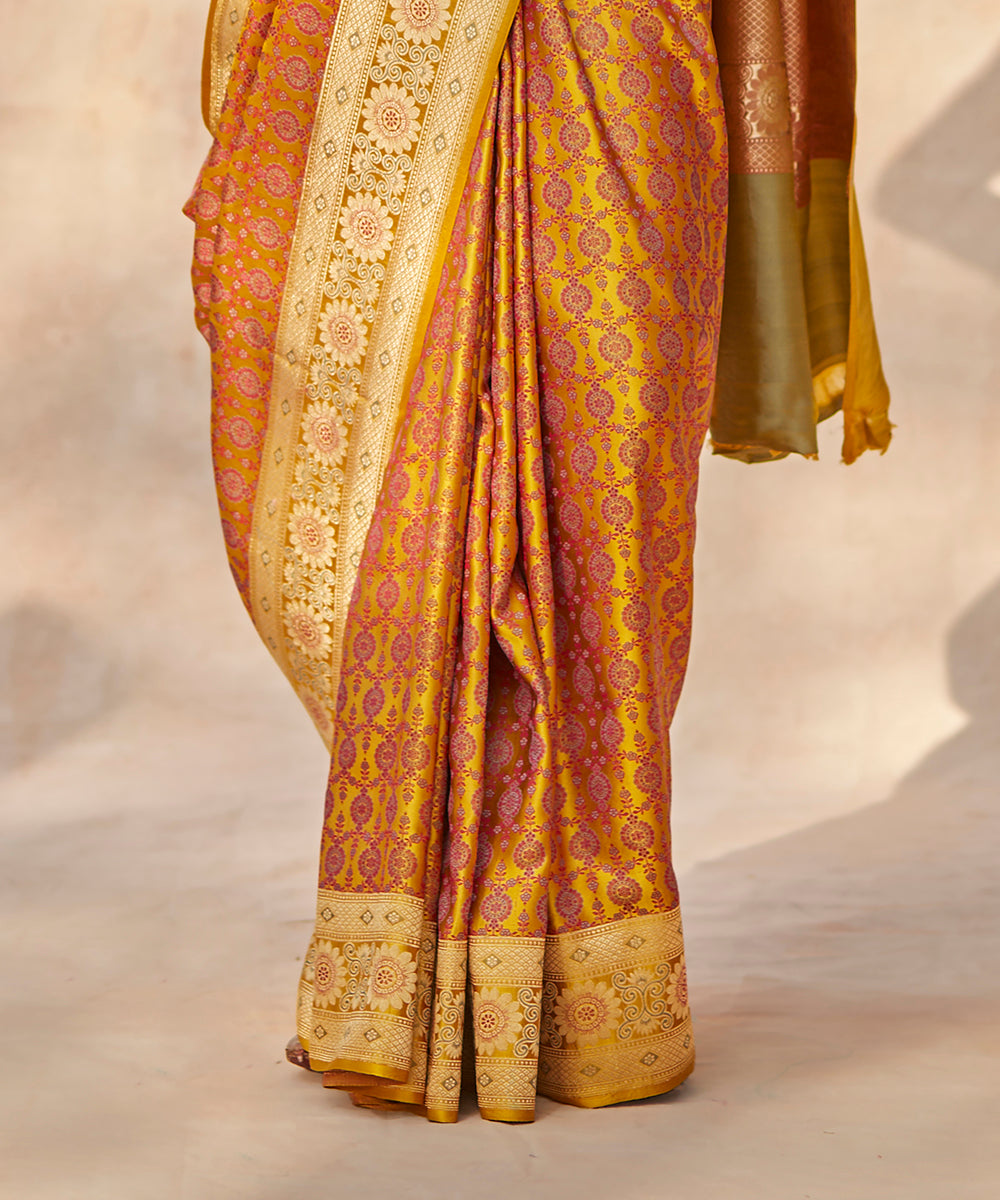 Handloom_Mustard_Satin_Silk_Tanchoi_Banarasi_Saree_With_Meenakari_WeaverStory_04