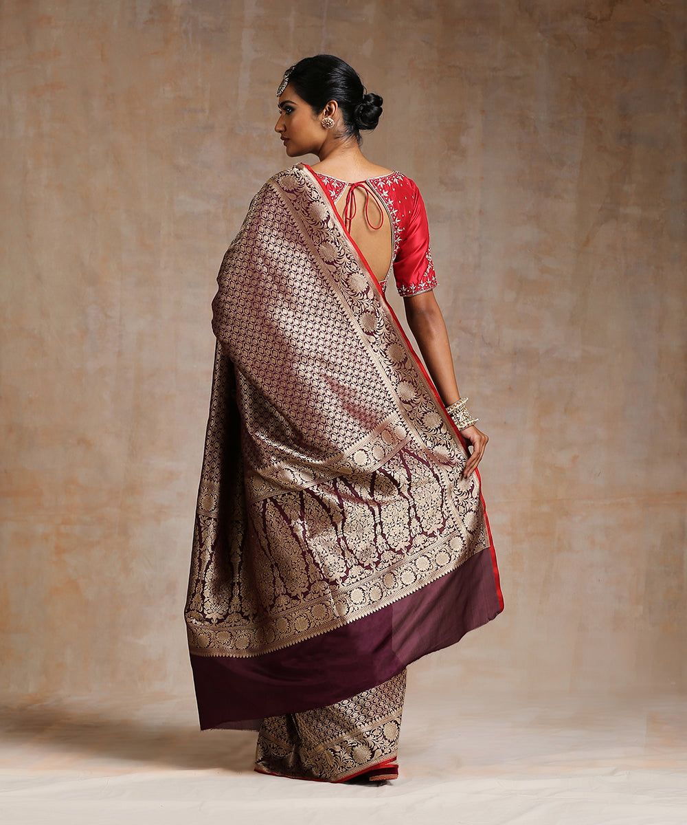Violet_Handloom_Pure_Katan_Silk_Kimkhab_Banarasi_Saree_With_Red_Selvedge_WeaverStory_03