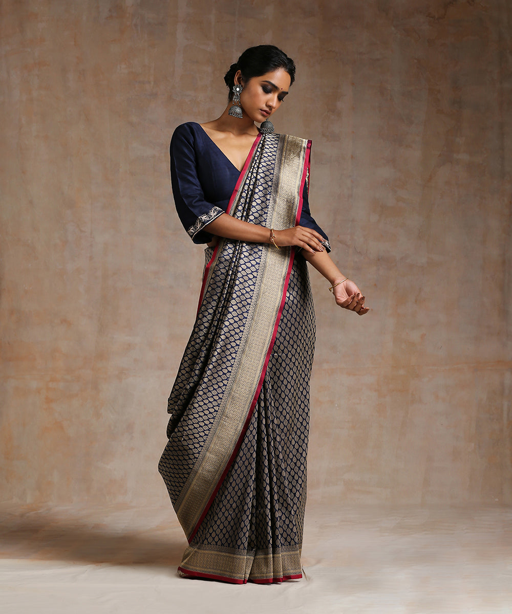 Navy_Blue_Pure_Katan_Silk_Banarasi_Saree_With_All_Over_Zari_Work_WeaverStory_02