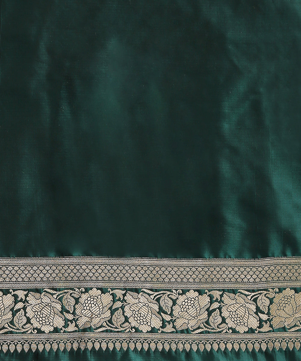 Handloom_Dark_Green_Pure_Katan_Silk_Banarasi_Saree_With_Cutwork_Upada_Weave_WeaverStory_05