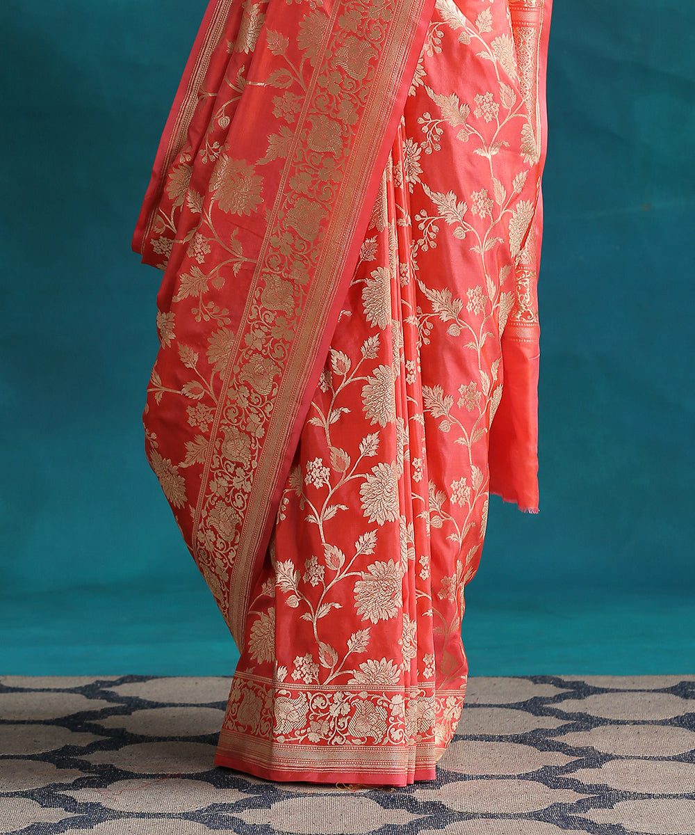 Dark_Peach_Handloom_Pure_Katan_Silk_Banarasi_Saree_With_Cutwork_Upada_Weave_WeaverStory_04