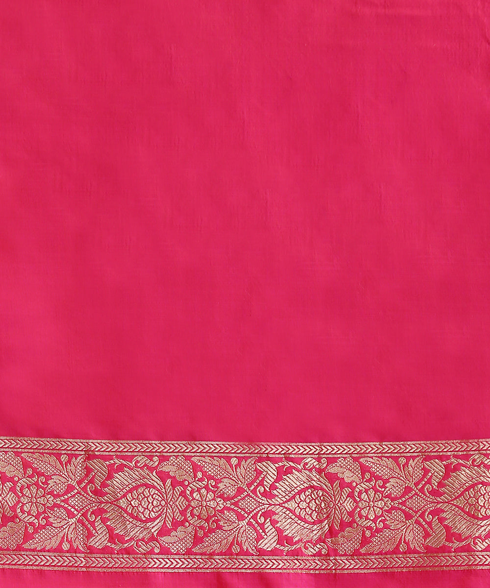 Hot_Pink_Handloom_Double_Shade_Pure_Katan_Silk_Banarasi_Saree_With_Cutwork_Upada_Weave_WeaverStory_05